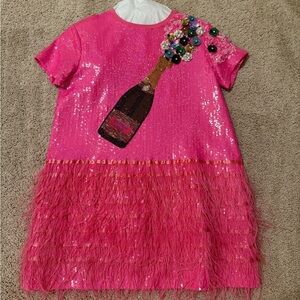 Queen of Sparkles Hot Pink “Birthday Queen” dress - size S